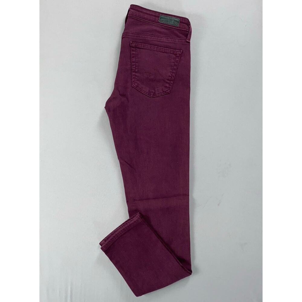 AG The Stevie Ankle Slim Straight Lightweight Stretch Denim Jeans. Purple, 26R